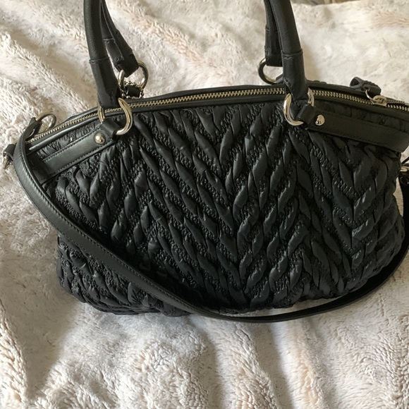 Coach Quilted Chevron Sophia Madison Nylon Satchel - Picture 5 of 15